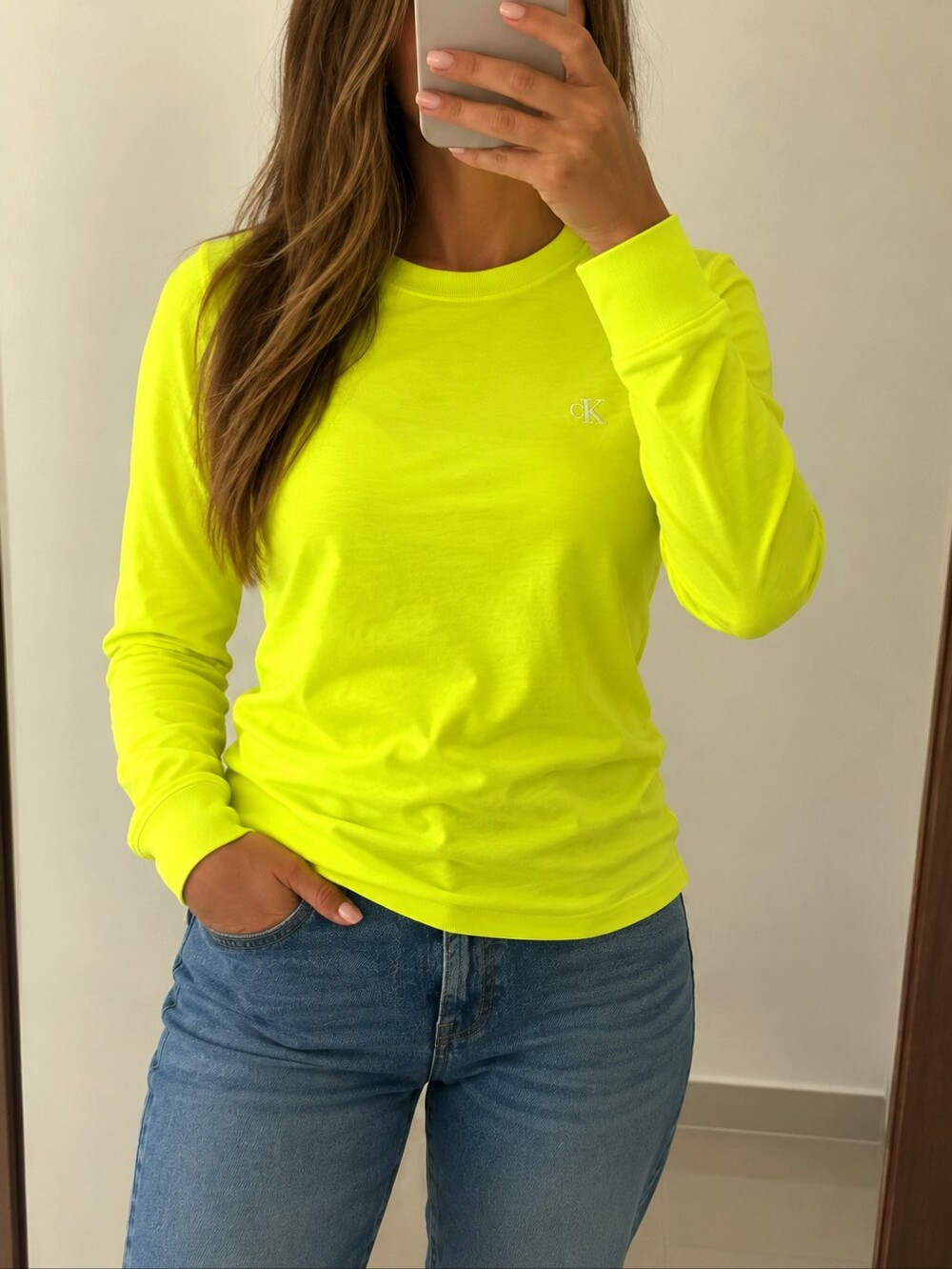 Calvin Klein Long Sleeve Top in Green Size Small NWT